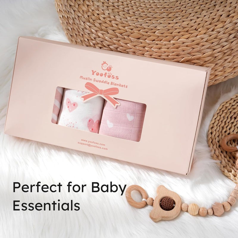 YOOFOSS Muslin Swaddle Blankets, Organic Baby Blankets, 47 x 47 Inches Receiving Blanket for Baby Boys and Girls, Baby Essentials for Newborns Soft Breathable - Image 4